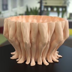 Leg-strong-man-pot-planter.jpg STL file Leg strong man garden pot planter・3D print object to download