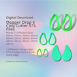 Cover-7.png Dagger Drop 6 Clay Cutter - STL Digital File Download- 13 sizes and 2 Cutter Versions Earrings, Pendant, Barrette