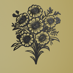 Bouquet-2.png Файл STL Настенное искусство "Букет・Модель для загрузки и 3D печати