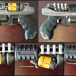 painted-resize.png Free STL file Fallout Glock 86 Plasma Pistol by 3nikhey made printable・3D print design to download
