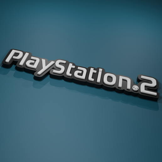 PlayStation 2 3D Logo PS2 - Gamer Decoration 3D model