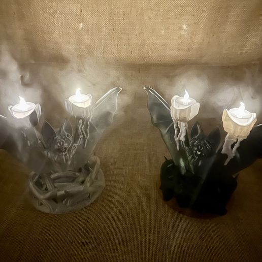 🧛 Vampire Bat Tea Light Holder・ STL File for 3D printing・Cults