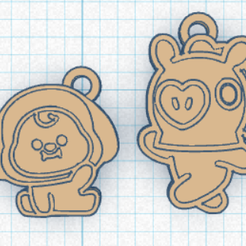 SEGUNDO-PACK.png STL file KEYCHAINS BTS CHIMMY AND MANG.・Model to download and 3D print