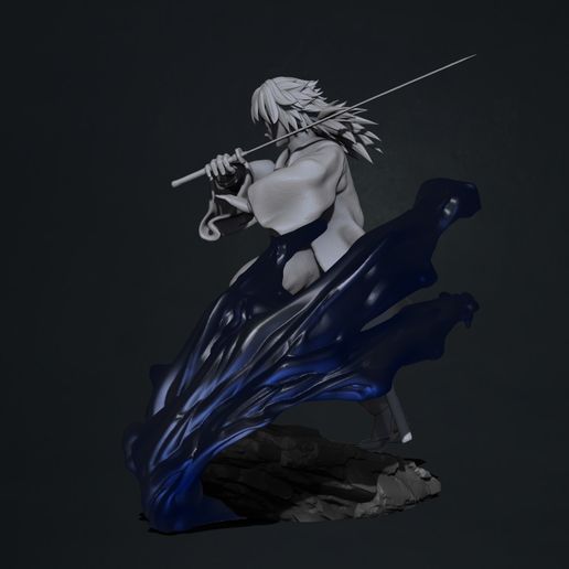 wip6.jpg Fichier 3D kimetsu no yaiba - tueur de démons - tomioka giyuu 3d print statue・Modèle à imprimer en 3D à télécharger, pako000