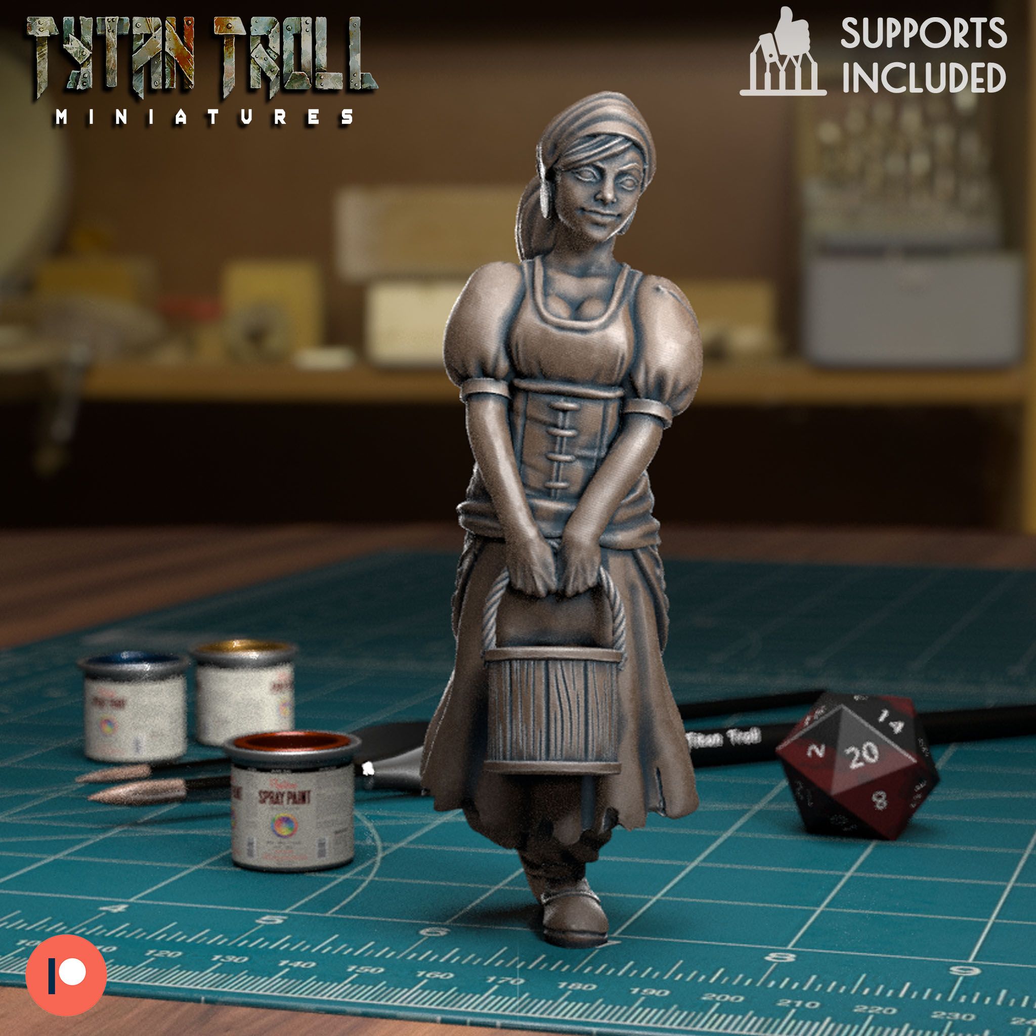 Download STL file Bucket Girl - [Pre-Supported] • Model to 3D print ・ Cults