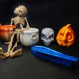 Cults3d02.jpg ARTICULATED HALLOWEEN SKELETON PACK WITH PROPS
