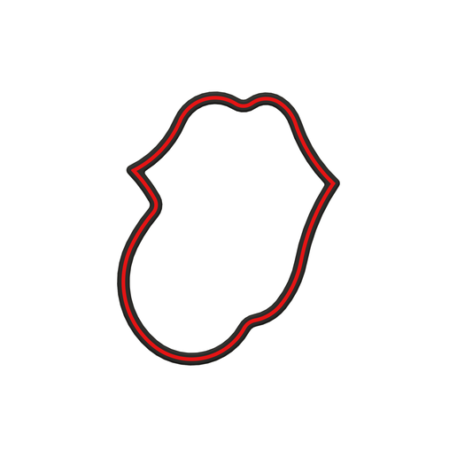 Lips with Tongue Cookie Cutter STL File - 4 inches