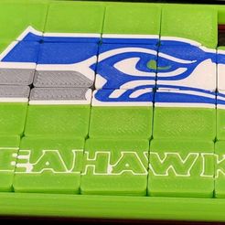 seahawks.jpg Free STL file Seattle Seahawks slider puzzle tiles (Multicolor)・3D print design to download