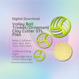 Cover-7.png Clay Cutter STL File Large Volley Ball Trinket/Ornament  - Home Decor Digital File Download- 5 sizes and 2 Cutter Versions, cookie cutter