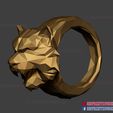 Tiger_Ring_Lowpoly_3dprint_04.jpg Tiger Ring Low Poly - Jewelry - Rings - Costume Cosplay 3D print model