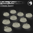 Command.png STL file Fallen Kingdom 25mm round bases (Arnor for LotR SBG)・3D printing idea to download