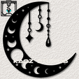 project_20231104_1916365-01.png Crescent Moon with Crystals wall art Witchy moon wall decor