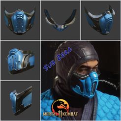 sleet-survivor.jpg STL file Sub Zero mask from Mortal Kombat 11 - Sleet survivor・3D printable design to download