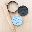 CC_cookie-024.jpg Cookie cutter Emoji face with head bandage cutter+stamp