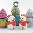 06.-Group-Photo.jpg Articulated Twisty Snowman Ornament by Cobotech, Christmas Holiday Decoration