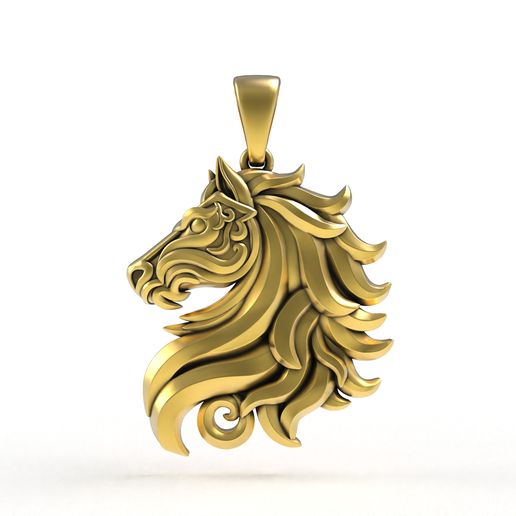 00090 Royal Golden Stallion Pendant