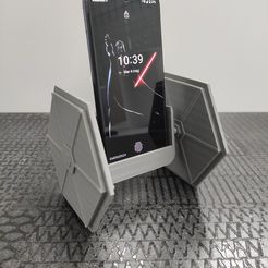 IMG_20210504_103957.jpg Free STL file TIE FIGHTER PHONE HOLDER・3D print object to download