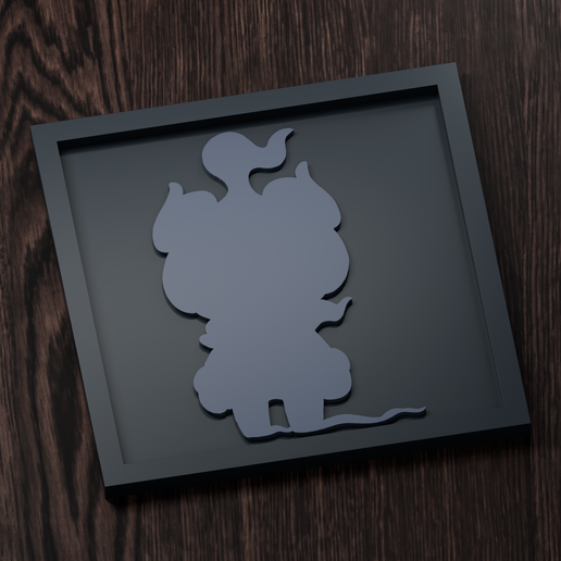 Marshadow - Pokemon Silhouette Frame | Normal, Inverse & Scaled STL