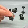 1.jpg 3D Printable Miniature Dumbbells STL Files