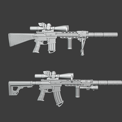 Rifle-M16-2-Pack.png Descargar archivo Rifle M16 2-Pack • Modelo para la impresión en 3D, 3DDios