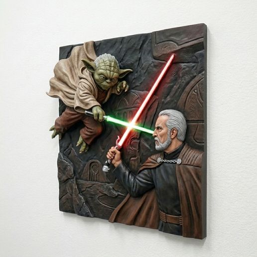 Yoda vs. Dooku” – Wallart 200mm