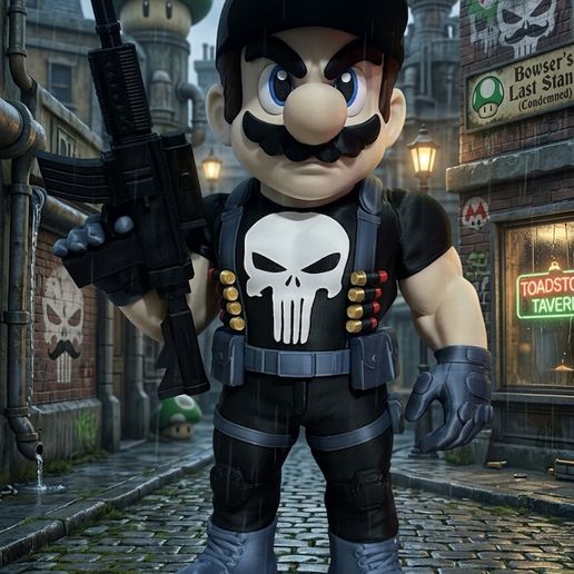 🎄 MARIO BROS PUNISHER (MULTIPART / NO AMS)・3D Print・Cults
