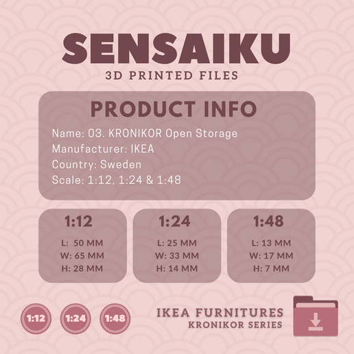 03.-KRONIKOR-Open-Storage-5.png Miniature Replica 03. KRONIKOR Open Storage for Miniature Dollhouse - IKEA - 3D Print Instant Download