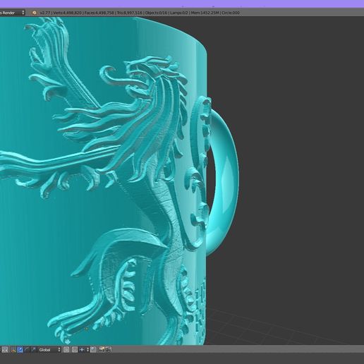 2.1.jpg Download STL file Game Of Thrones Lannister Coffee Mug • 3D printer template, SimaDesign