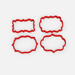 marcos frames x4.png Free 3D file Vintage frames cookie cutter set x4 - vintage frames cutter set x4・3D printing idea to download