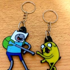 e03a226f-64de-4886-a94b-ca0985ac5662.jpg Free 3D file Duo keychain Adventure Time - keychain Adventure time・3D print object to download