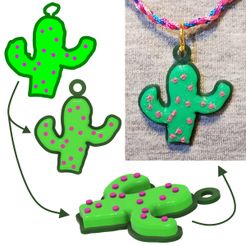 Cactus Pendant for Instagram.jpg Fichier STL Pendentif Cactus・Design pour imprimante 3D à télécharger