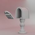 3.jpg Vintage Mailbox on Pedestal Stand with opening door | 3D Printable Miniature Mailbox Decor
