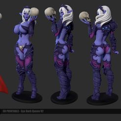 darkqueenbusty_final_01.jpg 3D file Syx Dark Queen ( 8 variants + minis )・Model to download and 3D print