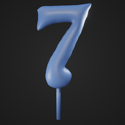 Seven_1.png STL file Numeric "Seven" puffy style cake topper・3D printing idea to download