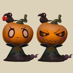 kuerbis-2.jpg 3D file Chibi SD Pumpkin Halloween Figure cute and evil・3D printer model to download, suiko-seed