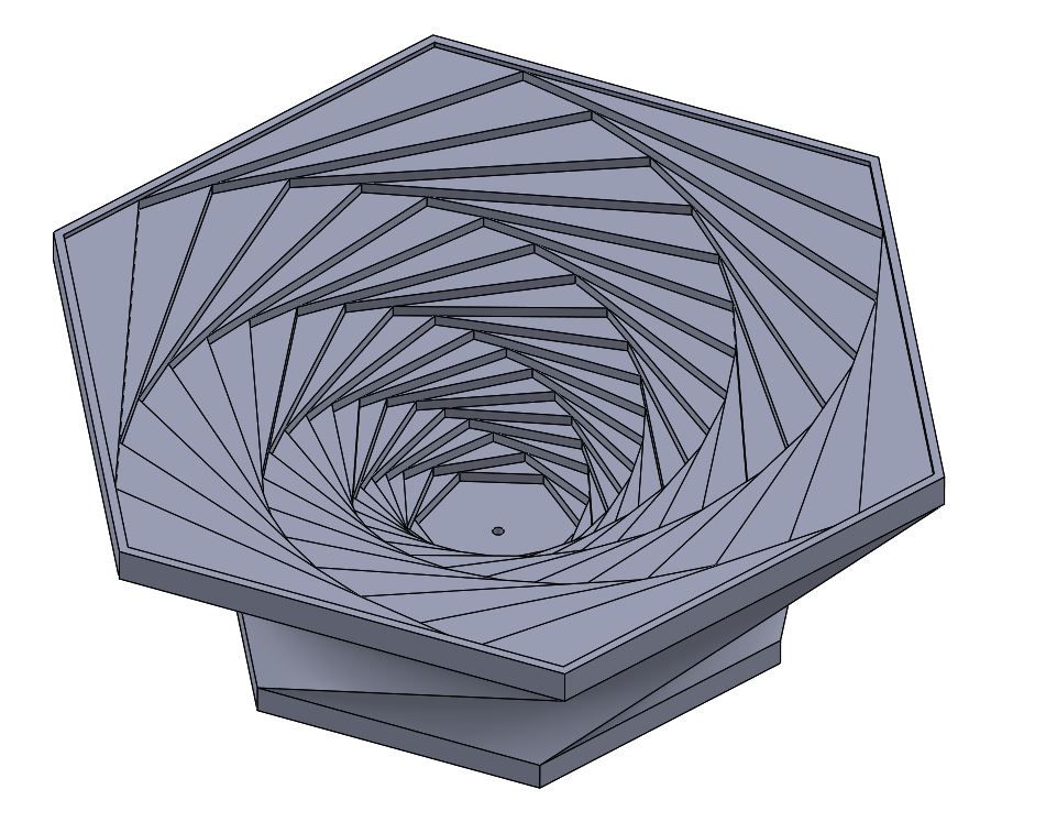 holder1.JPG Free STL file Spiral Hexagon Incense Holder・3D printing template to download, spacemark
