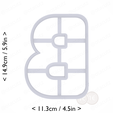 letter_b~5.5in-cm-inch-top.png Letter B Cookie Cutter 5.5in / 14cm