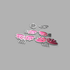 peines2.png Archivo 3MF gratis Peines de alas kawaii・Diseño de impresora 3D para descargar