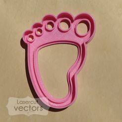 pie.jpg Archivo STL baby foot cookie cutter. Cortante de galletas pie de bebé・Plan para descargar y imprimir en 3D