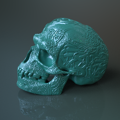 Scull-4d.png Fichier STL Crâne runique orque・Objet imprimable en 3D à télécharger, Altair3D