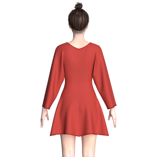 🤐 Girls Zipper Short Dress | Marvelous / Clo3d / obj / fbx・ 3D