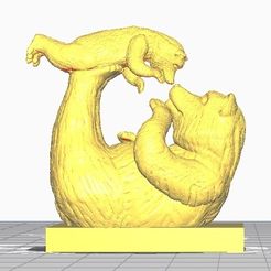 1.jpg Fichier STL Maman ours et bébé oursV4・Modèle pour imprimante 3D à télécharger, AlexStormND