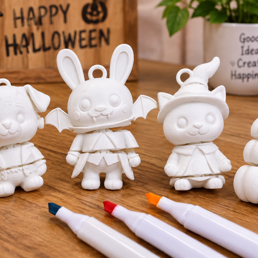 Halloween Articulated Keychain Charms