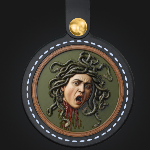 Medusa (Caravaggio) — Ancient Greek Mythology | 3D Print STL File (Paintable Keychain)