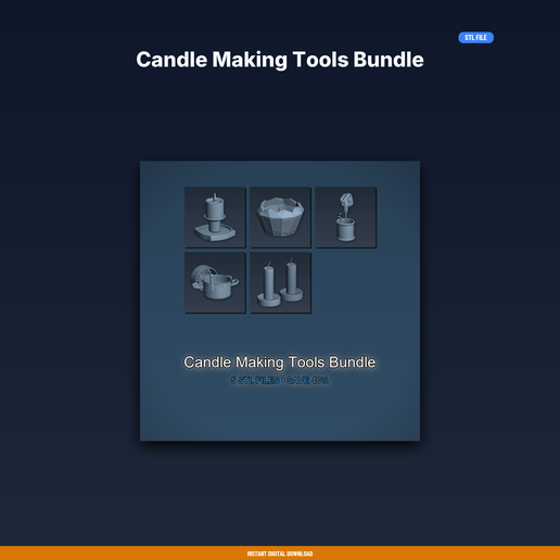 Candle Making Tools Bundle - 5-Model STL Bundle