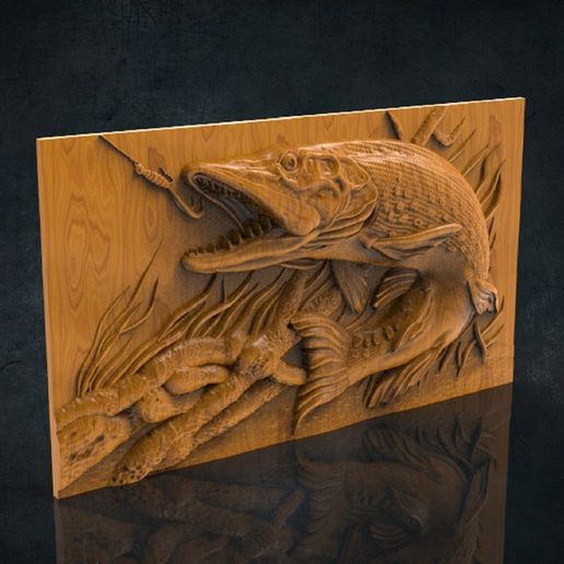 🎣 Fishing 3D STL Model for CNC Router, Artcam, Vetric, Engraver, Relief ...