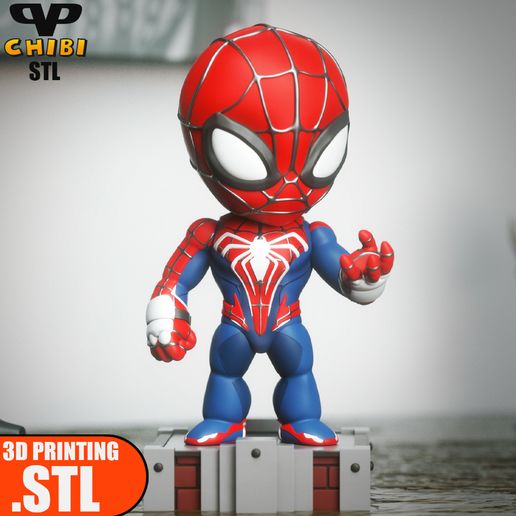 Spider-Man 2 PS5 Chibi STL for 3D Printing ChibiSTL 3DXM 3D model