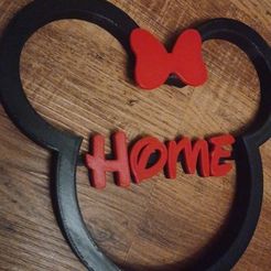 Snapchat-1618596194.jpg Файл STL Disney Inspired Home Sign Mickey minnie Head Home Decor Cake Topper Personalized Wall Art・Модель 3D-принтера для скачивания