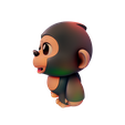 004.png Modelo 3D de gorila / macaco com baixo teor de poliéster - Pronto para imprimir e jogar