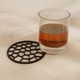 organic-honeycomb-coaster-3d-print-lifestyle-render.png.jpg Voronoi Coaster STL & 3MF – 3D Printable Drink Coaster Digital File